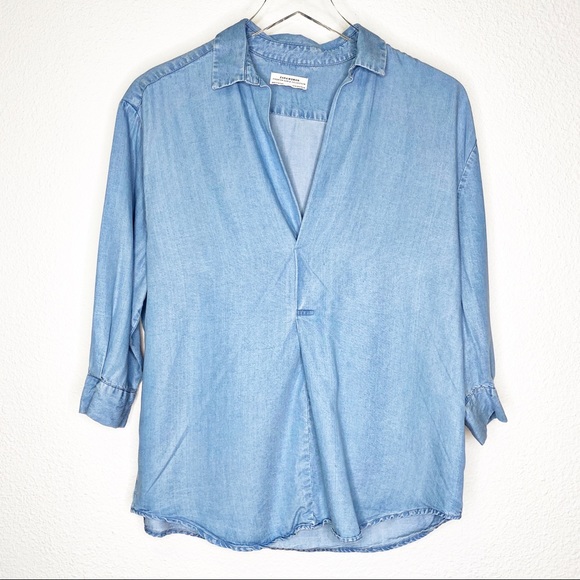 Zara Tops - Zara Half Sleeve Denim Oversized Shirt